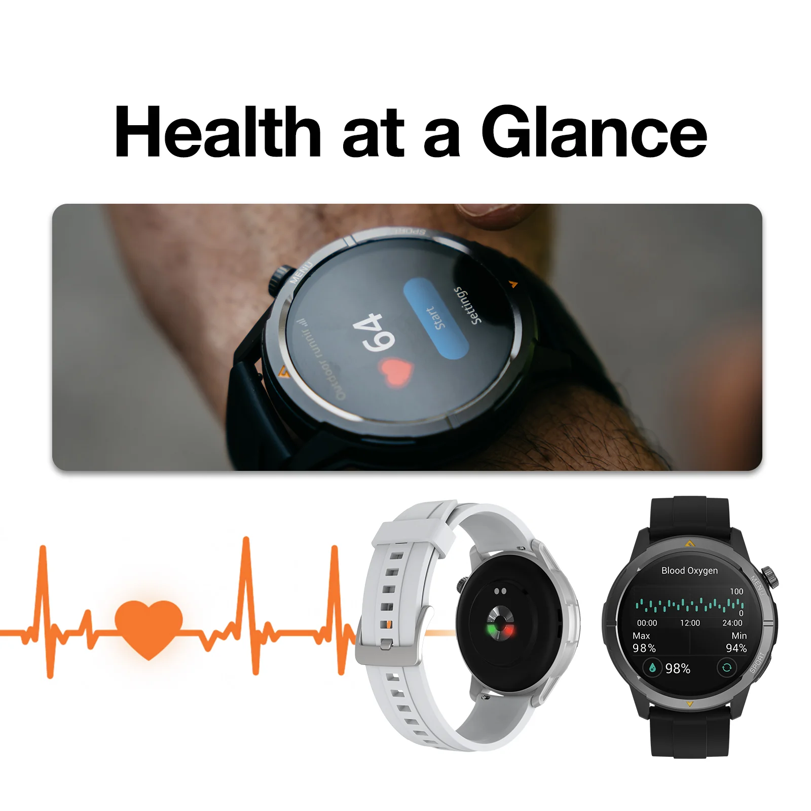 AGM Legion | Rugged | AMOLED | Health Monitoring | Multi-Sport | 5 ATM | Long Lasting Battery | GPS | Compass - Image 6