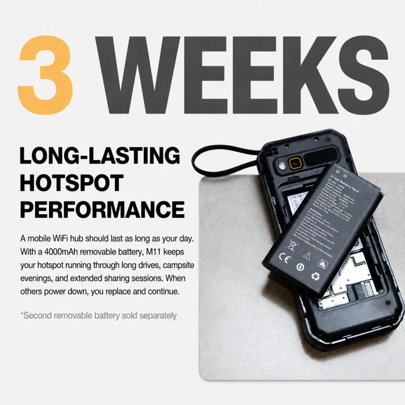Pre-Order | AGM M11 | 4G Hotspot Phone｜Portable WiFi Hotspot｜4000mAh Battery｜IP68/IP69K Waterproof｜Wired Reverse Charging｜FM Radio｜3.5mm Jack - Image 10