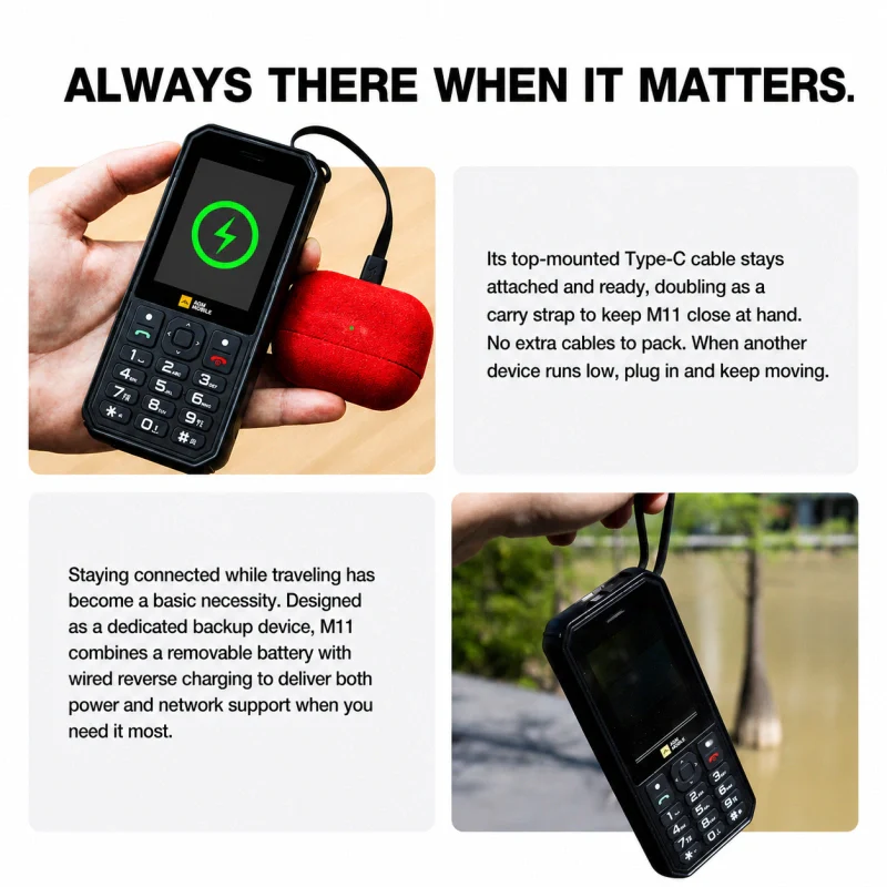 Pre-Order | AGM M11 | 4G Hotspot Phone｜Portable WiFi Hotspot｜4000mAh Battery｜IP68/IP69K Waterproof｜Wired Reverse Charging｜FM Radio｜3.5mm Jack - Image 11