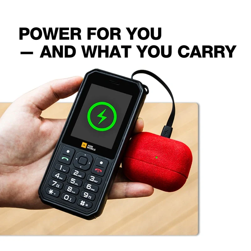 AGM M11｜Rugged Power Bank Phone｜Wired Reverse Charging｜4G LTE｜4000mAh Battery｜WiFi Hotspot｜FM Radio｜3.5mm Jack｜IP68&IP69K | WaterProof - Image 3