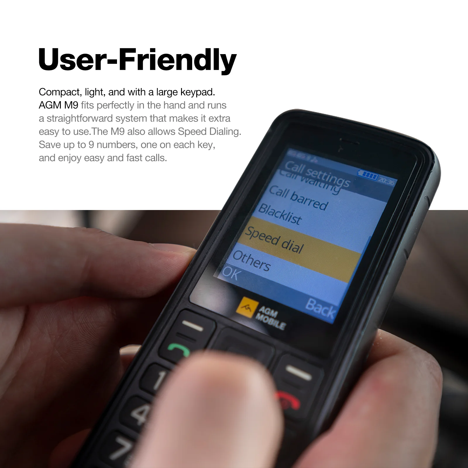 AGM M9 | Rugged | 2G |  Ergonomic | User Friendly | Fast Dial | Dual SIM - Image 4