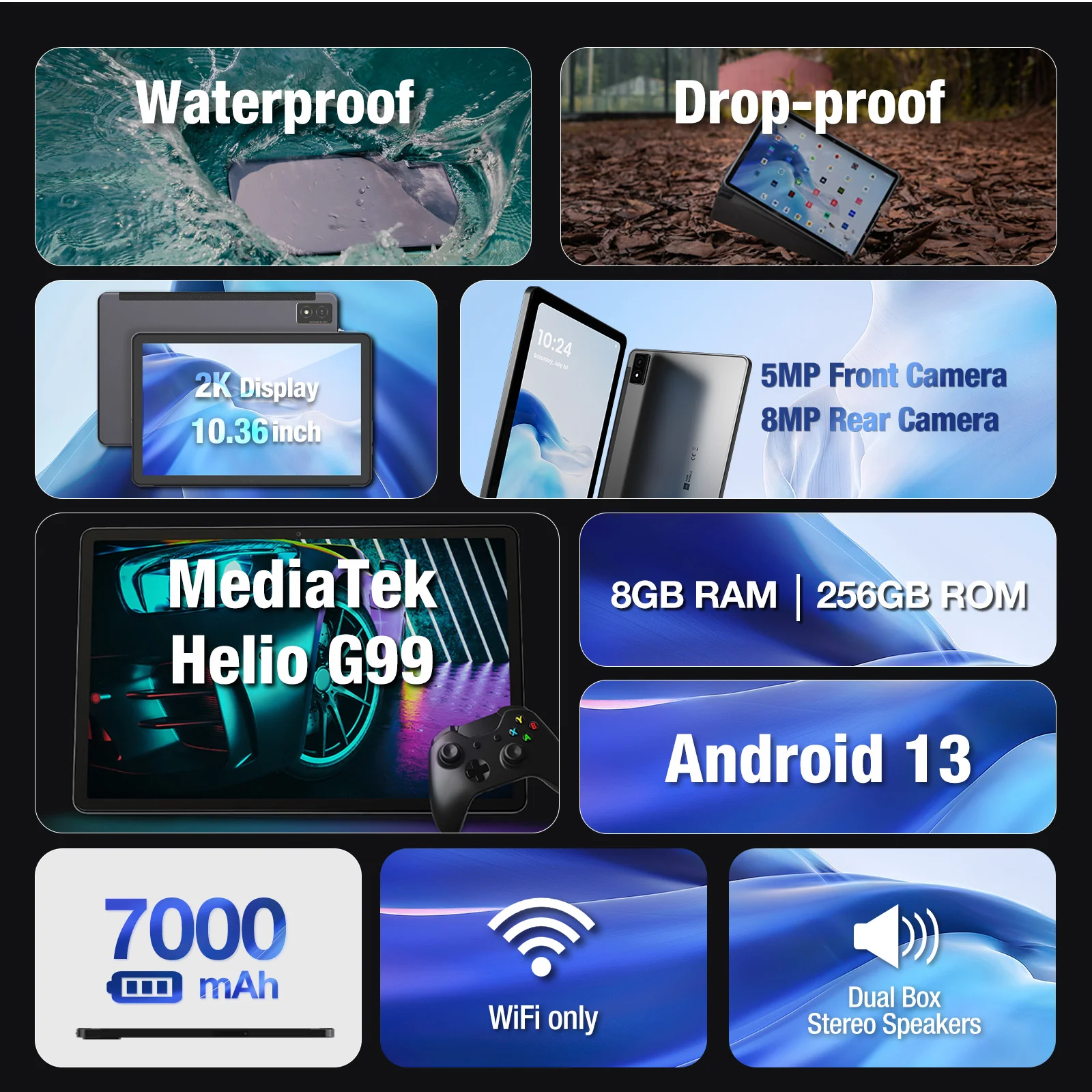 AGM PAD P1 | 4G LTE Waterproof & Drop Proof Tablet | Powerful Chipset | Lightweight | 2K Resolution Display | Big Battery | Android 13 - Image 3