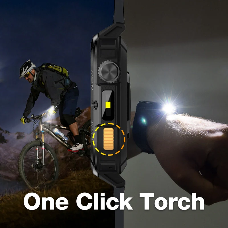 AGM Legion 3 | Smart Watch | AMOLED Display | 500mAh Battery| Bluetooth Call | Heart Rate Monitor | 5ATM Waterproof | LED Flashlight | Square Rugged Sport Watch - Image 11